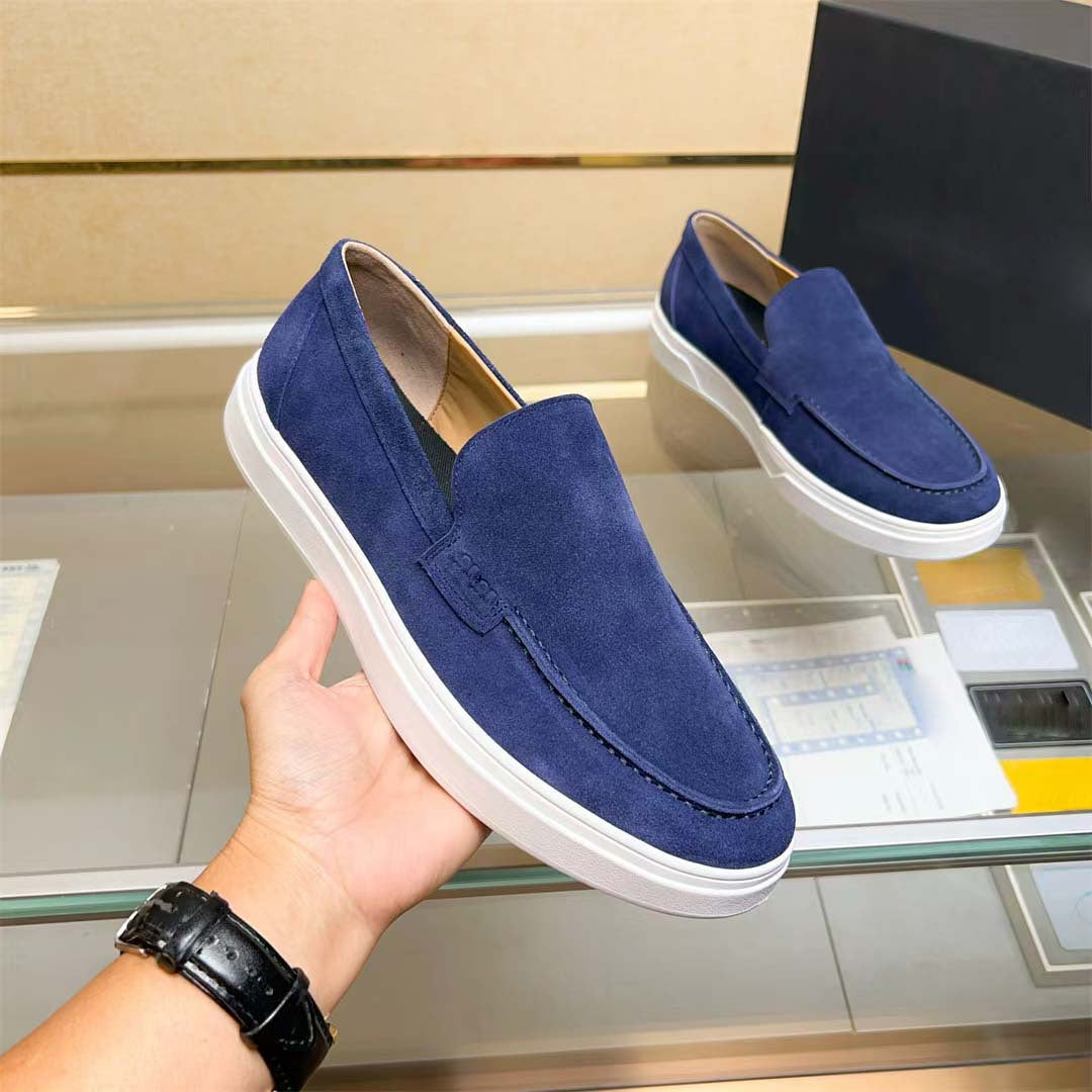 Damen Mokassin Slip-On Sneakers mit weichem Wildleder und elastischen Seiteneinsätzen EB