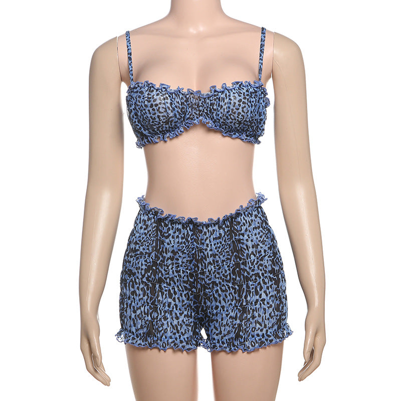 Damen modisches Tiermuster-Bikini-Set EB