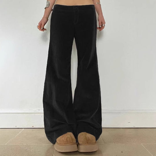 Damen Flared Hose aus weichem Stoff mit hohem Bund EB