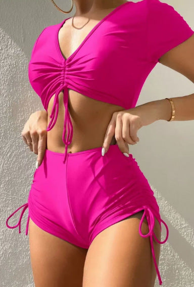 Damen Sportliches Bikiniset mit modischer Raffung EB