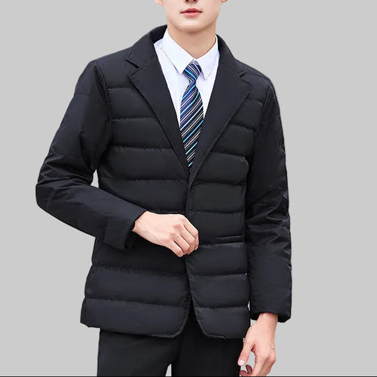 EB | Damen Puffer Blazer Jacket - Mit Reverskragen und Ein-Knopf-Verschluss