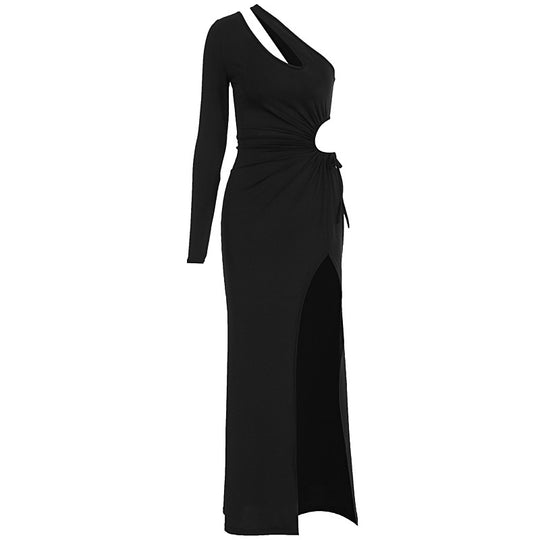 Damen Elegantes asymmetrisches Kleid mit Schößchen und hautfreundlichem Stoff EB