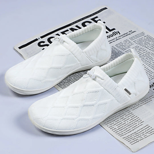 Damen Bequeme Slip-On Sneakers mit elastischem Strickdesign EB
