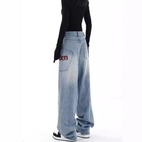 Damen Weite Jeans im lässigen Urban-Style mit hohen Taschen EB