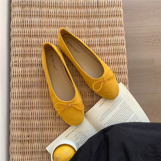 Damen elegante Ballerinas mit dekorativer Schleife EB