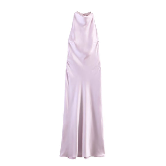 Damen Maxikleid mit hochgeschnittenem Kragen und eleganter Silhouette EB