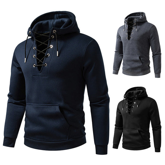 Herren Kapuzenpullover mit modischem Schnürdesign EB