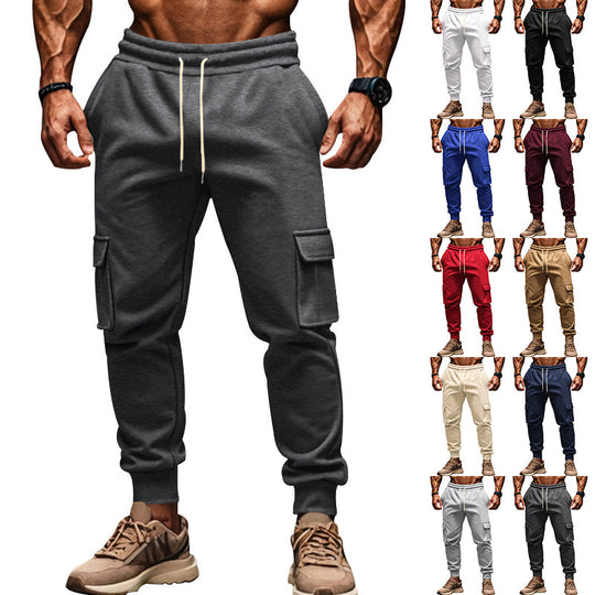 Herren nan Thermo-Cargojogginghose mit Fleecefutter elastischem Bund und großen Cargotaschen EB