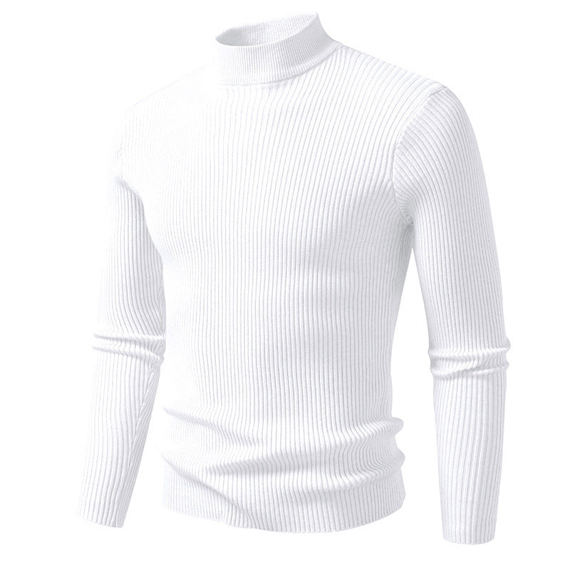 Herren Rollkragenpullover aus feinem Rippstrick mit figurbetontem Schnitt EB
