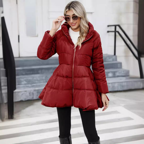 Damen gesteppte Winterjacke mit hochschließendem Kragen EB