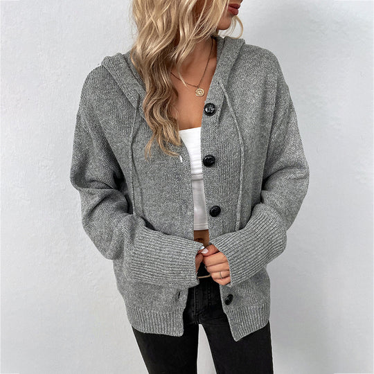 Damen modische Strickjacke mit übergroßem Schnitt und praktischen Taschen EB