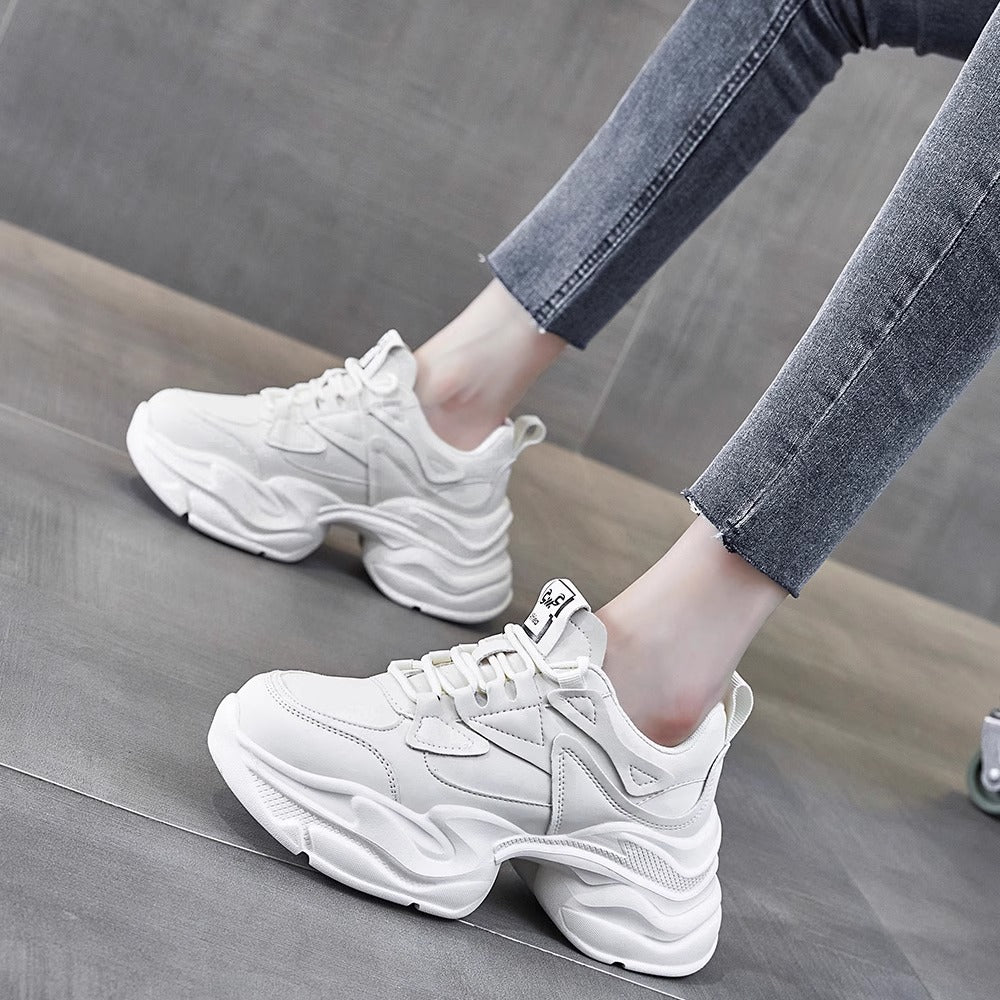 Damen modische Chunky Sneakers mit atmungsaktiver Oberflächenstruktur EB