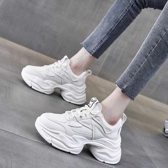 Damen modische Chunky Sneakers mit atmungsaktiver Oberflächenstruktur EB