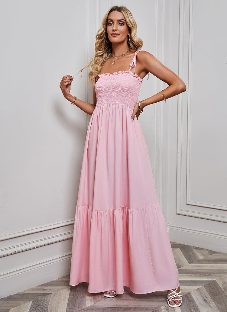 Damen Maxikleid mit schmalem Oberteil und luftiger Rockpassform EB