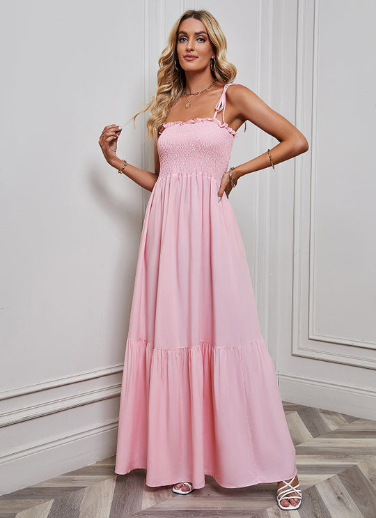 Damen Maxikleid mit schmalem Oberteil und luftiger Rockpassform EB