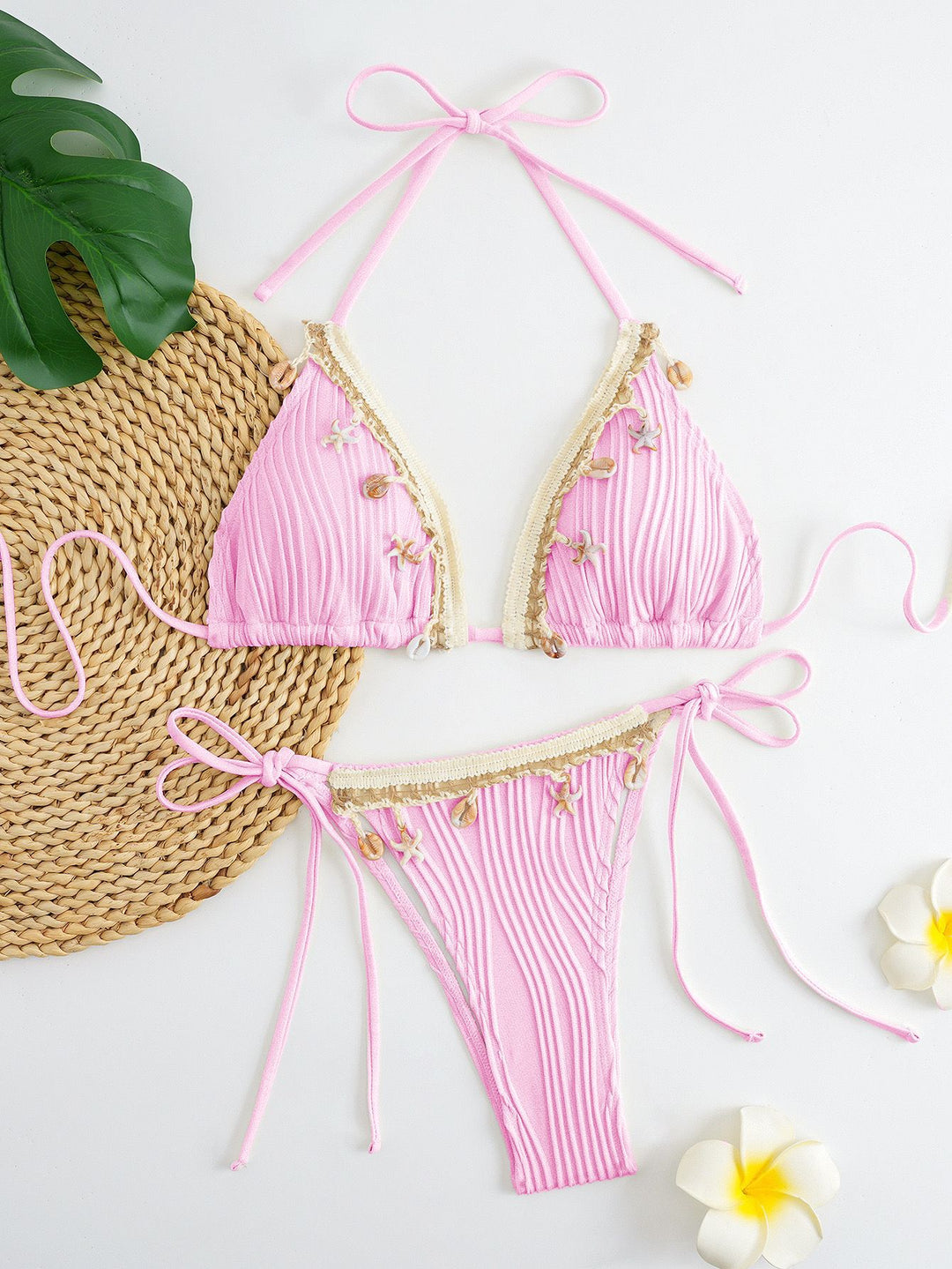 Damen Triangel-Bikini mit Raffinierten Schmuckdetails EB