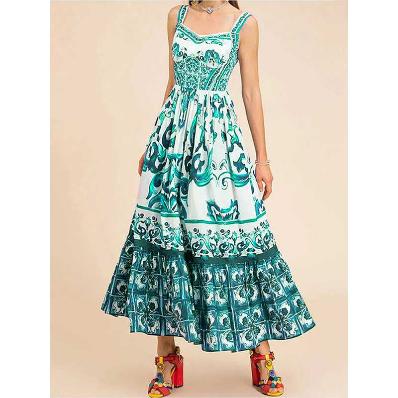Damen Maxikleid mit elegantem, floralen Print EB