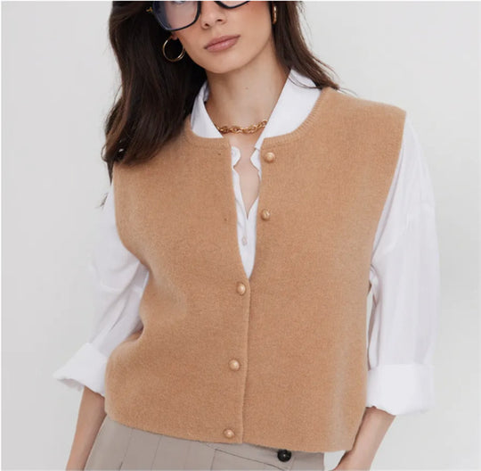 Damen Strickweste mit edlen Knöpfen EB