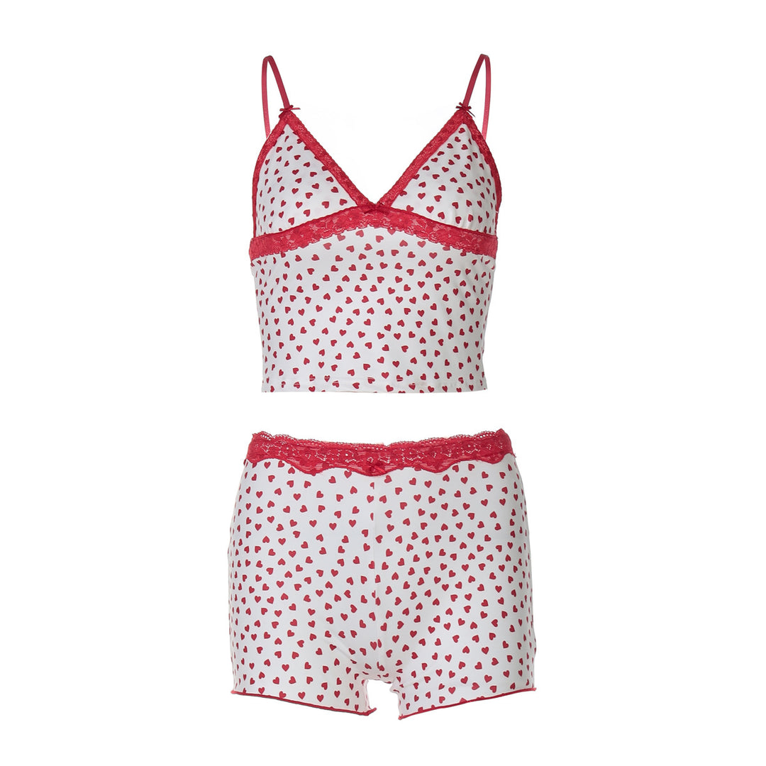 Damen Schlafanzug-Set mit zartem Herzmotiv EB