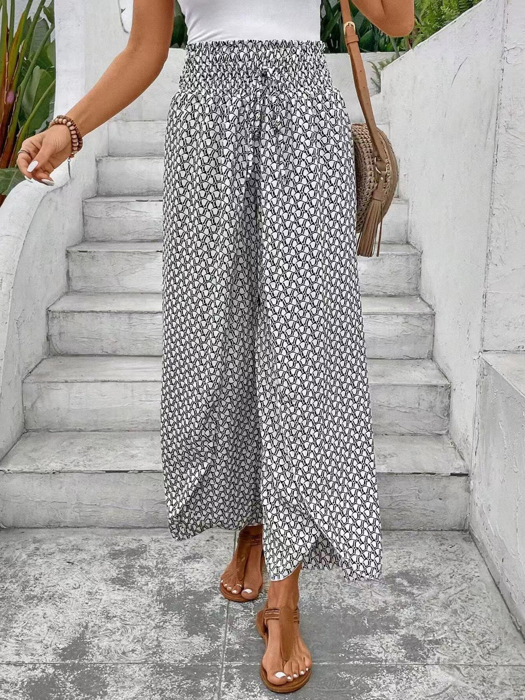 Damen Maxirock mit floralem Design und seitlichem Schlitz EB