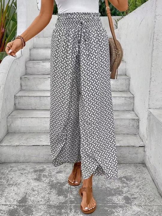Damen Maxirock mit floralem Design und seitlichem Schlitz EB