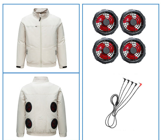 Unisex nan Niederspannungs Lüfter-Set für Kühljacken mit drei kompakten Ventilatoren und Y-Anschluss R&B