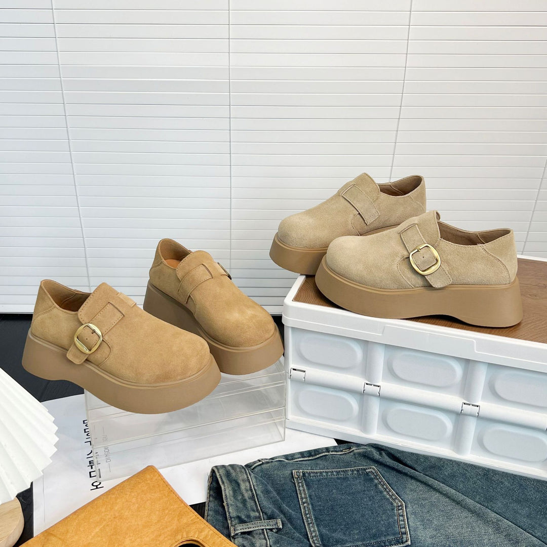 Damen modische Plateau-Schuhe mit Schnalle EB