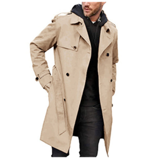 Herren modischer Trenchcoat mit praktischen Seitentaschen und abnehmbarem Innenfutter EB