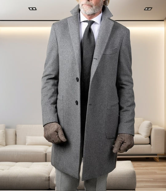 Herren eleganter Baumwolltrenchcoat mit edlen Taschen und modernem Schnitt EB