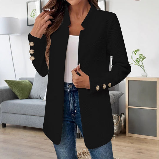 Damen Moderne Blazerjacke mit strukturiertem Design und eleganten Knopfdetails EB