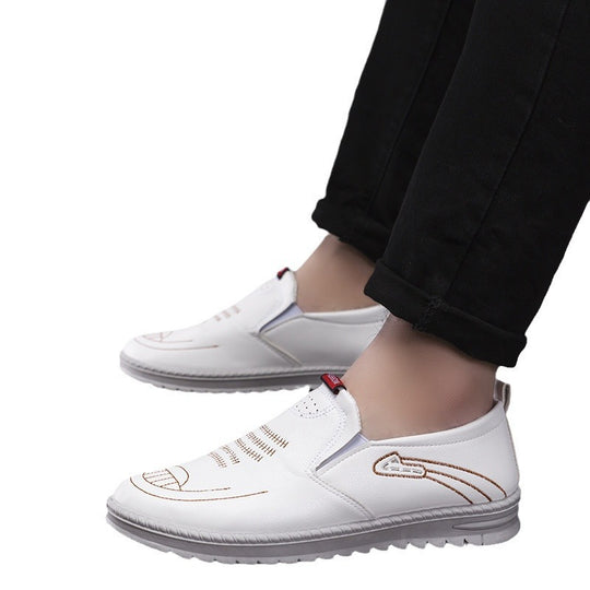 Herren Slip-On Freizeitschuhe aus Leder mit rutschfester Sohle EB