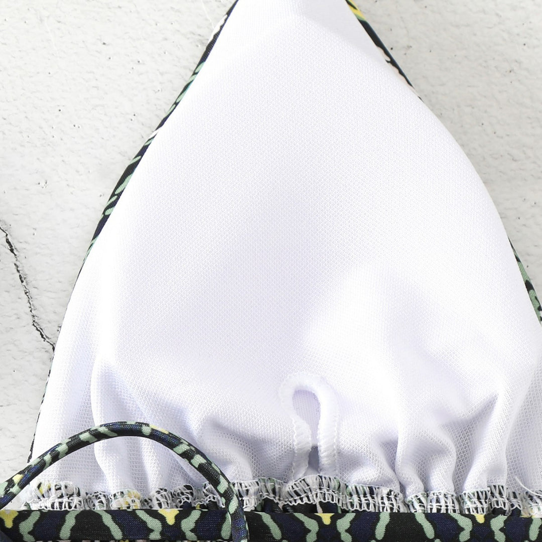 Damen Triangel-Bikini mit verspieltem Schlangenmuster EB