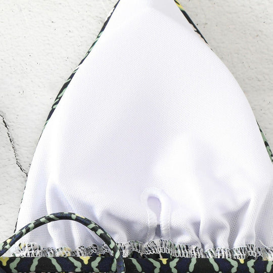 Damen Triangel-Bikini mit verspieltem Schlangenmuster EB