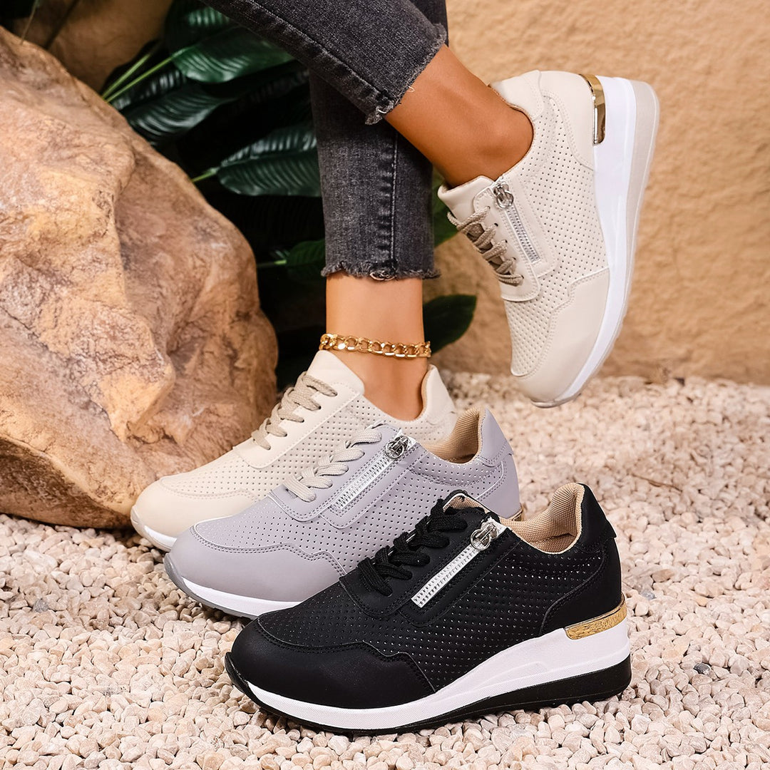 Damen atmungsaktive Sneakers mit modischen Akzenten EB