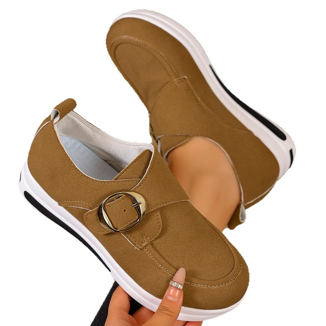 Damen Sneaker mit modischem Schnallenverschluss und bequemer Sohle EB