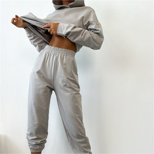 Damen Sportliches Sweatshirt- und Jogginghose-Set EB