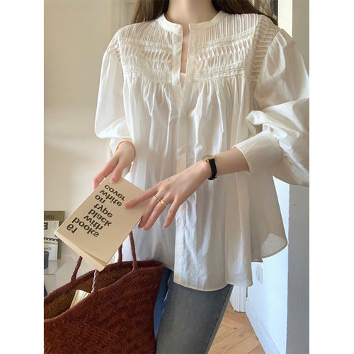 Damen bestickte Knopfleistenbluse EB