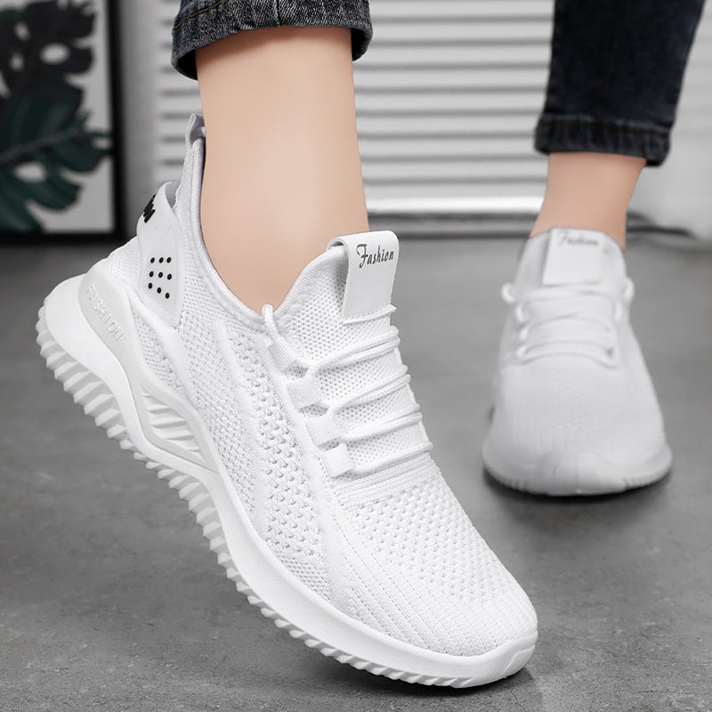 Damen Sportliche Hochleistungs-Sneaker mit atmungsaktivem Strick-Obermaterial und stoßdämpfender Sohle EB