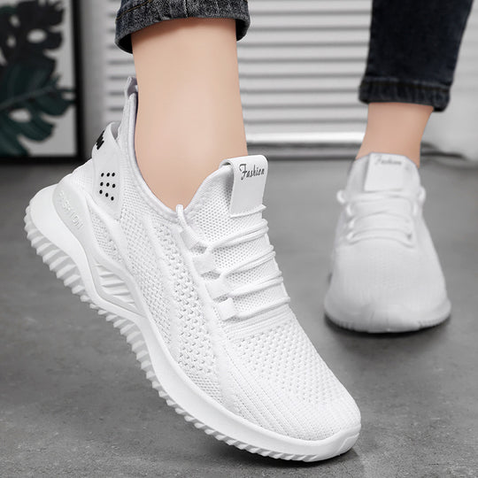 Damen Sportliche Hochleistungs-Sneaker mit atmungsaktivem Strick-Obermaterial und stoßdämpfender Sohle EB