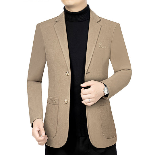 Herren Modernes Einreihiges City-Blazer mit aufgesetzten Taschen und leichter Halbfütterung EB