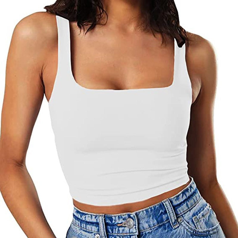 Damen Crop-Top mit quadratischem Ausschnitt und schmalem Schnitt EB