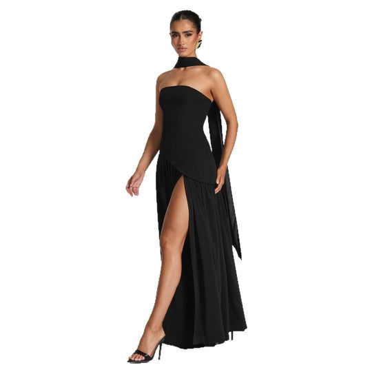Damen Hochwertiges Abendkleid mit asymmetrischem Schnitt und elegantem Schlitz EB