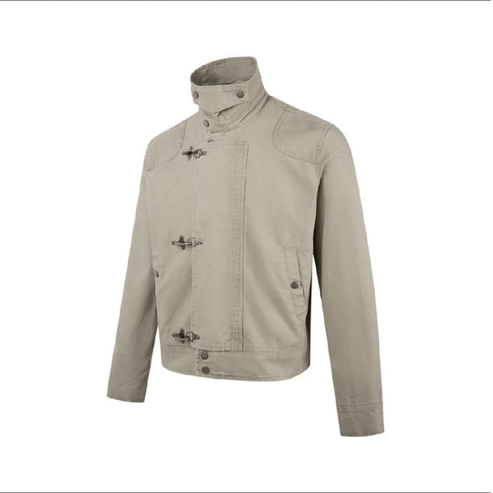 Herren modische Kurzjacke mit innovativen Schnallen und praktischem hochgeschlossenem Kragen EB