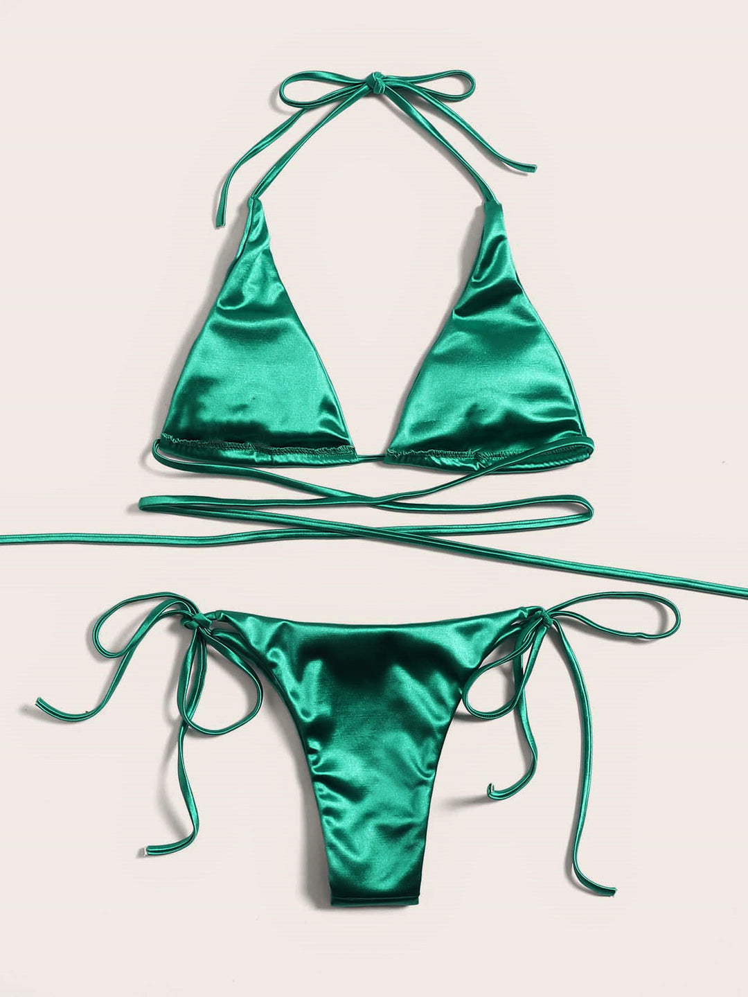 Damen Triangel-Bikini mit verführerischem Satin-Finish EB