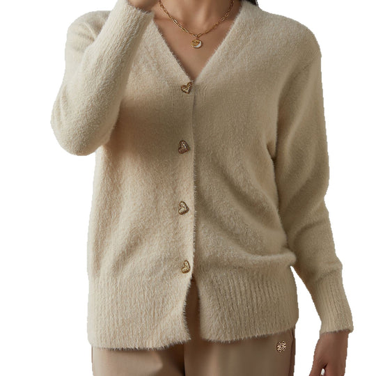 Damen kuschelige Strickjacke EB