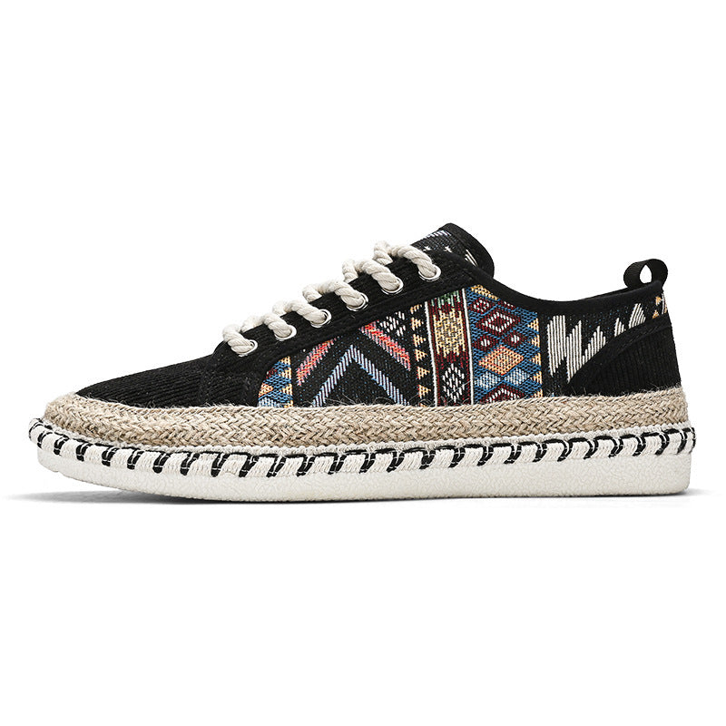 Damen Espadrilles-Sneaker mit exotischem Musterdruck und modischer Kordelsohle EB