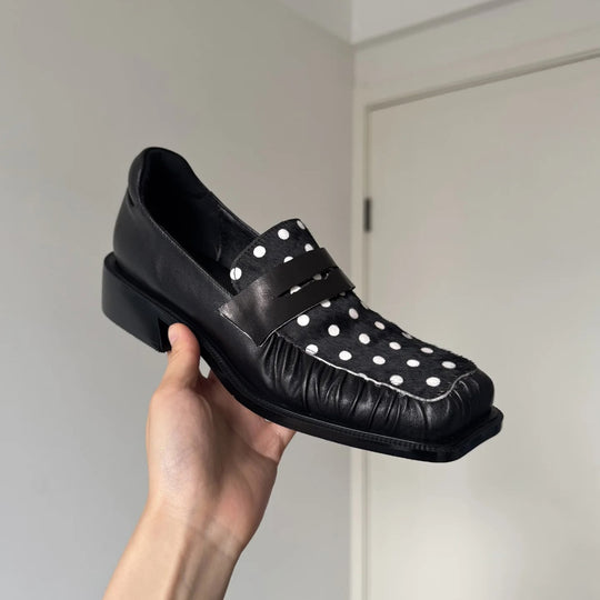 Damen Mokassins mit modernem Polka-Dots-Design und komfortabler Sohle EB