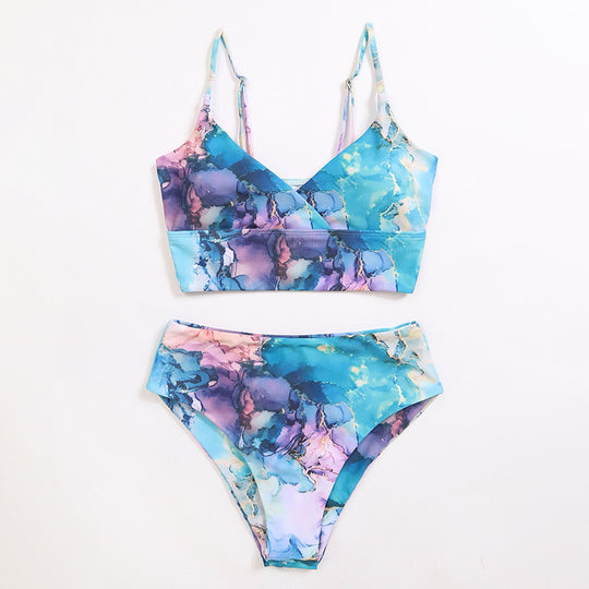 Damen Bikini-Set mit elegantem Wellenmuster EB