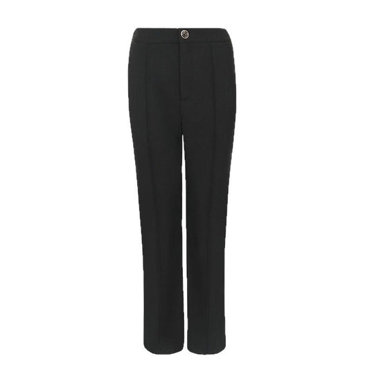 Damen elegante Business-Hose mit seitlichen Eingrifftaschen und schmalem Schnitt EB
