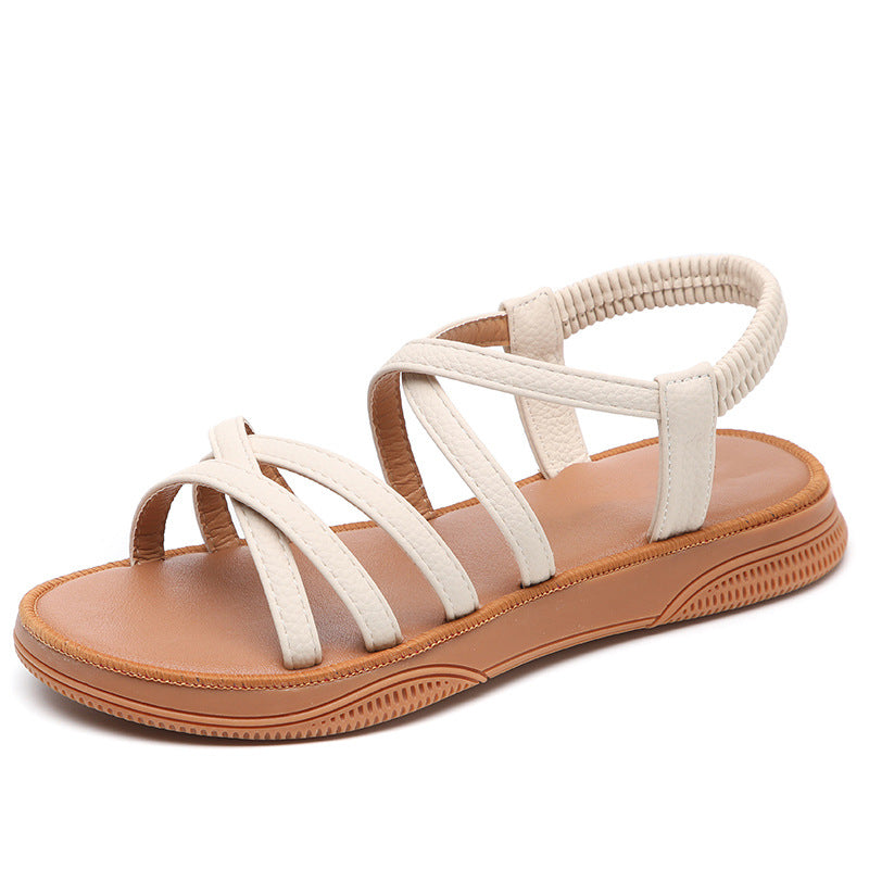 Damen Bequeme Riemchen-Sandaletten mit elastischem Fesselriemen und anatomischer Sohle EB